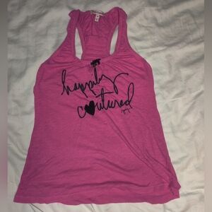 Juicy Couture "Happily Coutured" Pink Racer Back Top XS